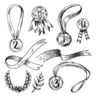 Award decorative icons set N2