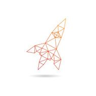 Space rocket launching abstract isolated on a white backgrounds N5