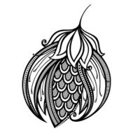 Beautiful Decorative Flower with Leaves (Vector) N32