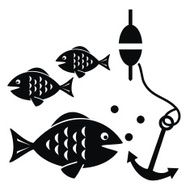 Fishing white bacground
