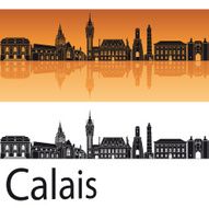 Calais skyline in orange background