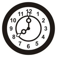 Clock dial black silhouette