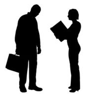 Vector silhouette of businesspeople N17