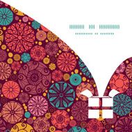 Vector abstract decorative circles Christmas gift box silhouette pattern frame