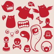 Funny monster crazy outlines