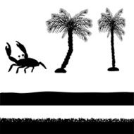 Vector silhouettes of palm trees