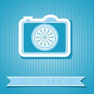Card Design With Digital Camera Winter Concept