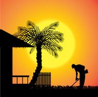 Vector silhouette of a man N1095