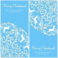 Christmas Greeting card with snowflake and deer N5
