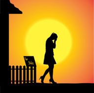 Vector silhouette of woman N504