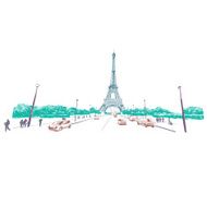 Eiffel Tower Hand drawn vector illustration N3