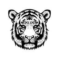 Tiger Head BW