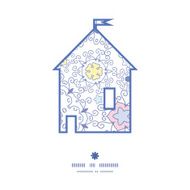 Vector ornamental abstract swirls house silhouette pattern frame