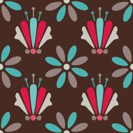 Seamless pattern with silhouettes flowers N35