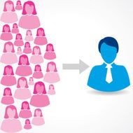 Group of female and male icons on white background N2