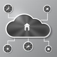Abstract infographics background with a metallic cloud N2