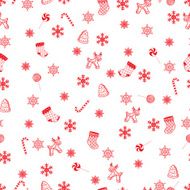 Retro Seamless Christmas Pattern Vector N4