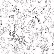 pattern autumn leaves silhouettes