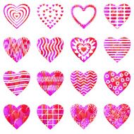 Valentine heart with patterns set N5