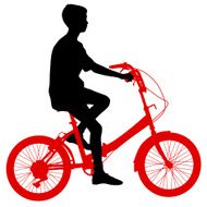 Silhouette of a cyclist male N18