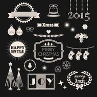 Christmas and New Year design decoration elements set