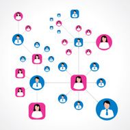 Social network concept with male and female icons stock vector