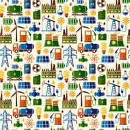 Energy electricity power seamless vector background