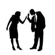 Vector silhouette of a couple N257