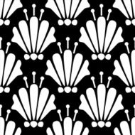 Seamless pattern with silhouettes lotus flowers N11