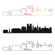 Reims skyline linear style with rainbow