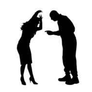 Vector silhouette of a couple N258
