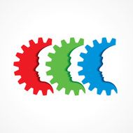Male face with gear stock vector N2