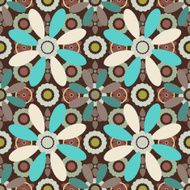 Seamless pattern with silhouettes flowers N38