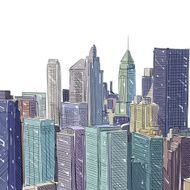 Office building hand drawn vector illustration N2