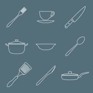 outline dinnerwarwe icons set N2