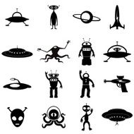 Alien and UFO Icon set