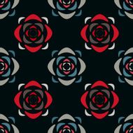 Abstract seamless pattern with silhouettes flowers N10