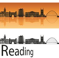 Reading skyline in orange background