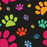 Funny animal footprint seamless pattern