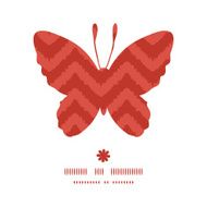 Vector colorful ikat chevron butterfly silhouette pattern frame N2