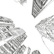 Office building hand drawn vector illustration N3