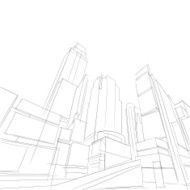 Office building hand drawn vector illustration N4