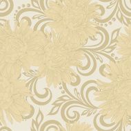 seamless pattern with aster flowers and abstract floral swirls N2