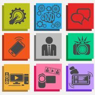 Set of media communication and hipster elements N2