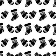 Winter seamless pattern Christmas stocking mittens