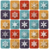 Flat snowflakes Vector icons set N2