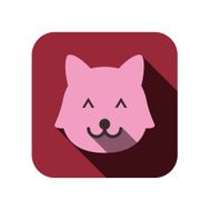 Rabbit animal face flat icon N2