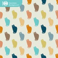 Seamless pattern of cute cats N3