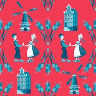 Seamless pattern with Dutch traditional elements N2