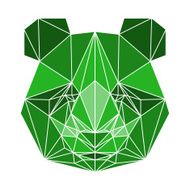 polygonal abstract panda isolated on a white background